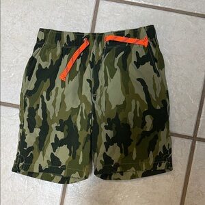 Crewcuts Camouflage Shorts with Bright Orange Drawstring